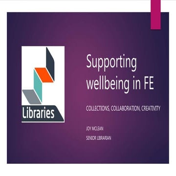 Supporting Wellbeing in Further Education