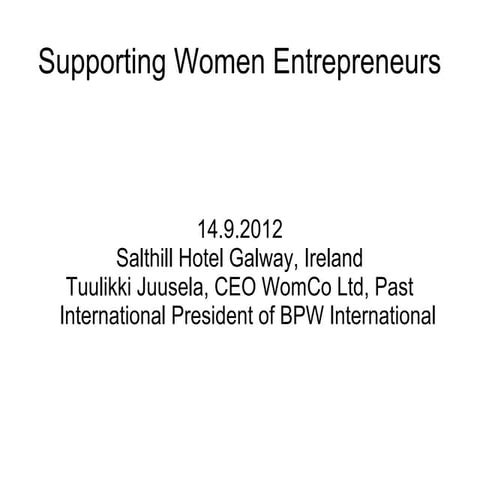 Supporting women entrepreneurs
