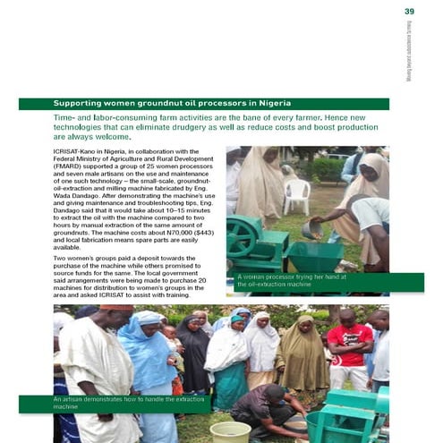 Supporting women groundnut oil processors in nigeria