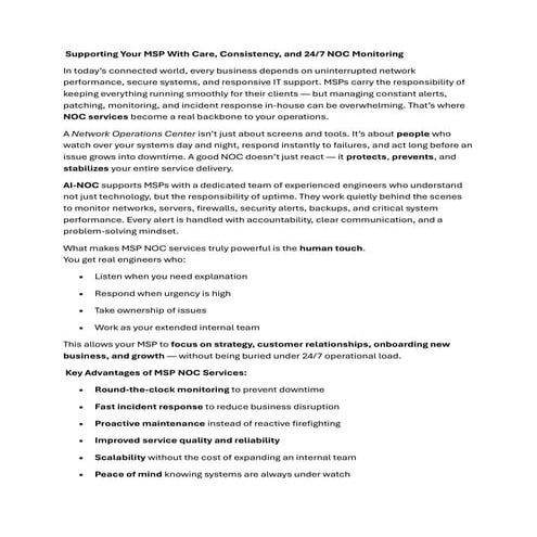 Supporting Your MSP With Care Consistency and 24 7 NOC Monitoring.pdf