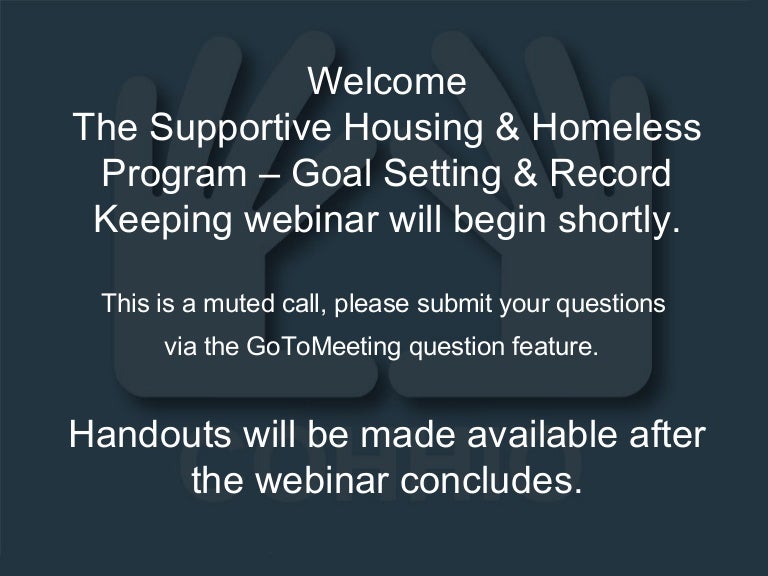 Supportive housing & homeless program goal setting & record keeping