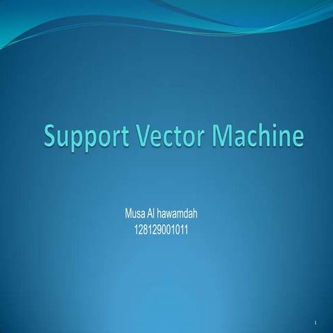 Support vector machine | PPT