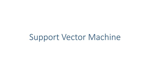 Support vector machine