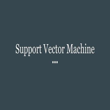 Support vector machine | PPT
