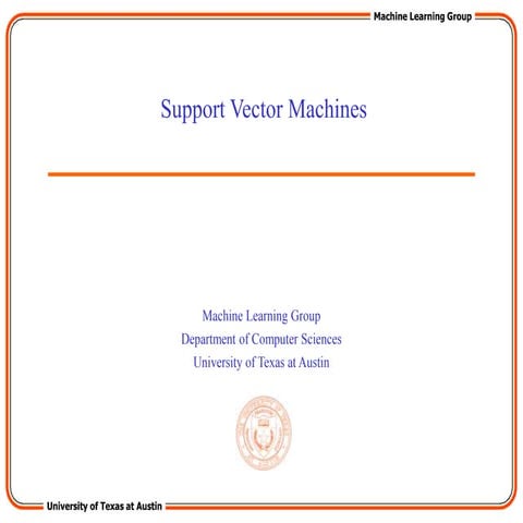 Support vector machine (Machine Learning) | PPT