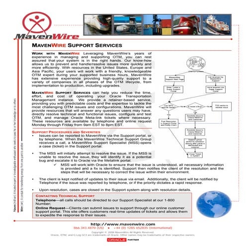 MavenWire OTM / GTM Support Whitepaper
