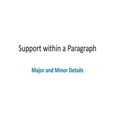Support within a Paragraph