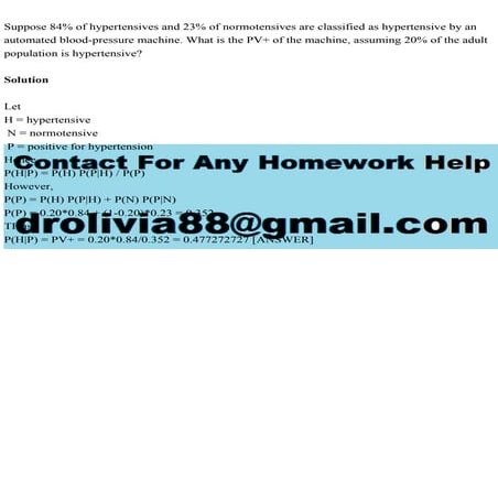 Suppose 84 of hypertensives and 23 of normotensives are classified.pdf