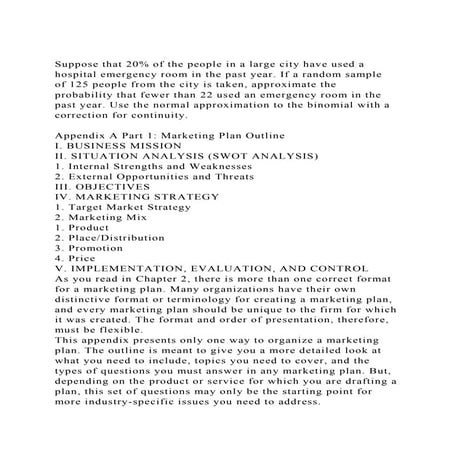 Suppose that 20 of the people in a large city have used a hospita.docx