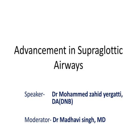 Supraglottic airways