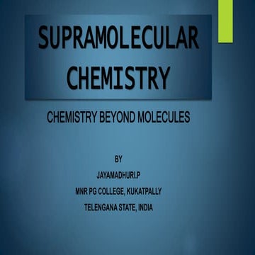 Supramolecular chemistry 