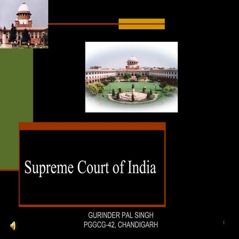 Supreme Court of India ppt for students | PDF
