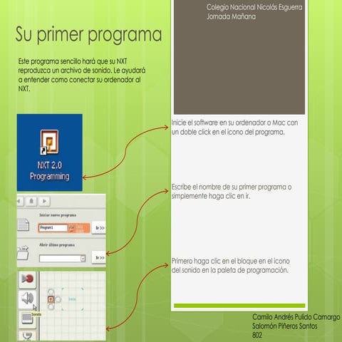 Su primer programa en NXT | PPTX