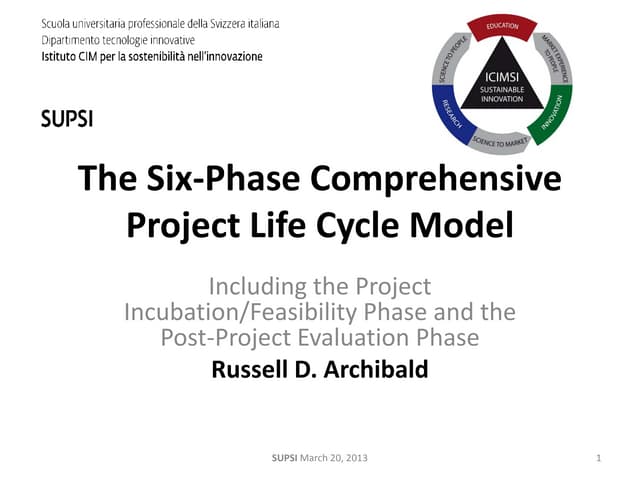 The six phase comprehensive project life cycle model-2013