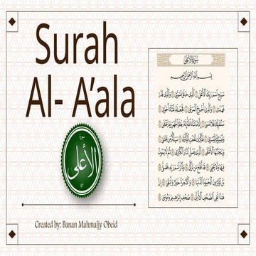 Surah Al-A'la Tafsir Powerpoint Presentation