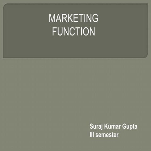 MARKETING FUNCTIONS 2