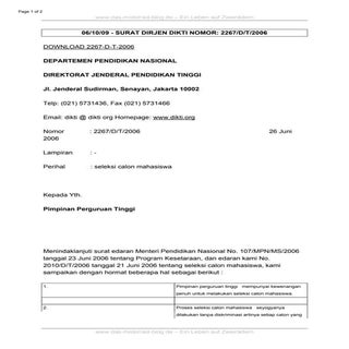 Surat dirjen-dikti-nomor-2267dt2006