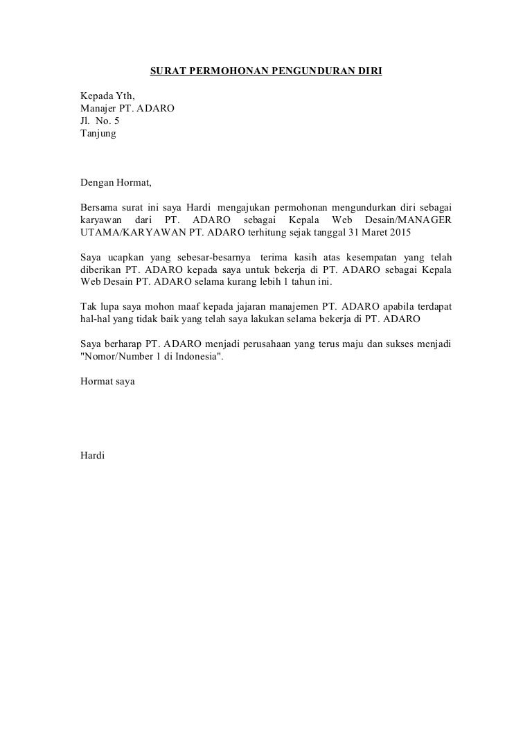 Surat Permohonan Pengunduran Diri Fot Perusahaan Perawat Dan Lain2 Surat Permohonan Pengunduran Diri Fot Perusahaan Perawat Dan Lain2