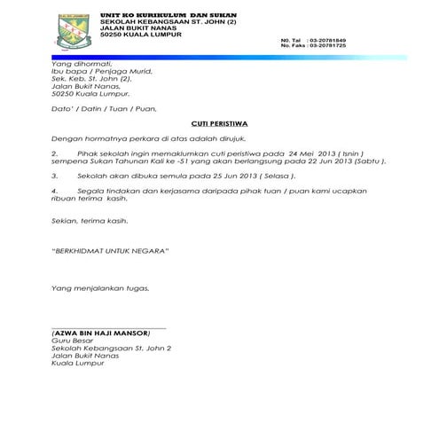 Surat acara jemputan 