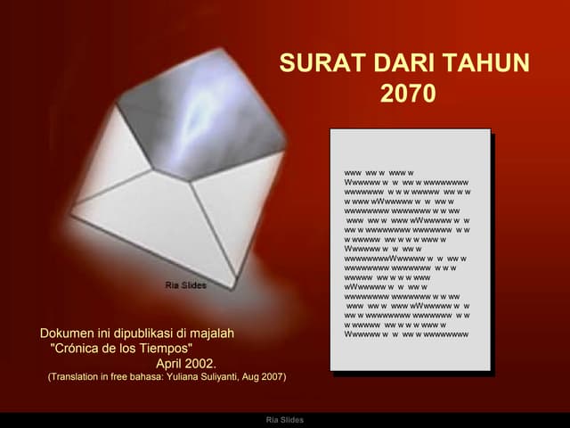 Surat dari teman di tahun 2070