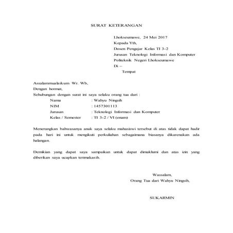 Surat izin | DOCX