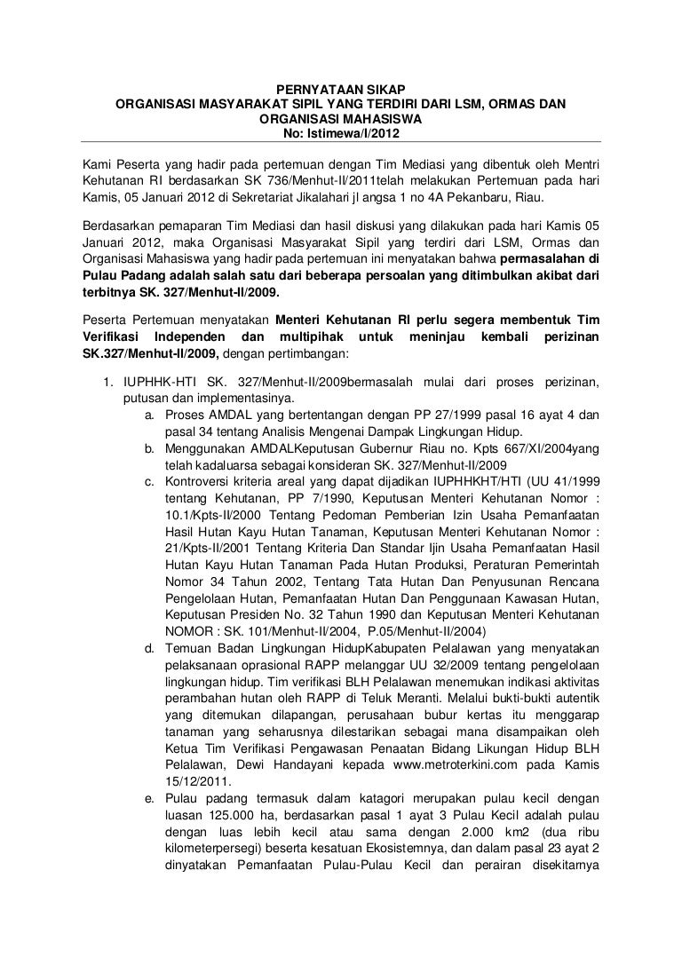 Contoh Surat Pernyataan Sikap - Contoh Surat
