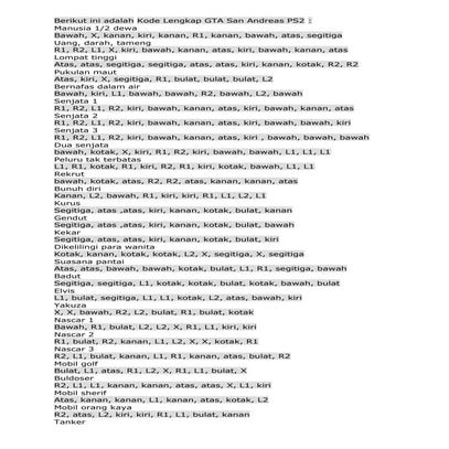 KODE GTA 