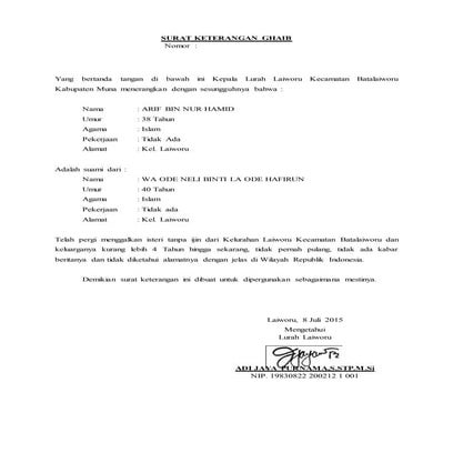 Surat keterangan ghaib