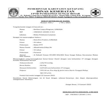 Surat keterangan hamil