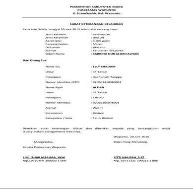Surat keterangan kelahiran