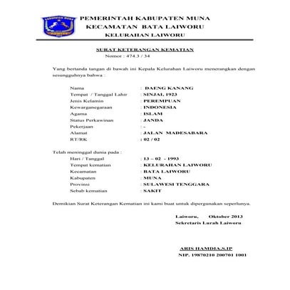 Surat keterangan kematian 2