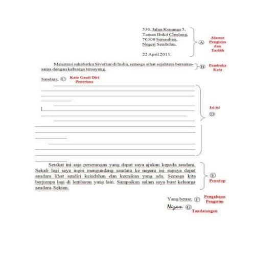 Surat Kiriman Tak Rasmi Docx