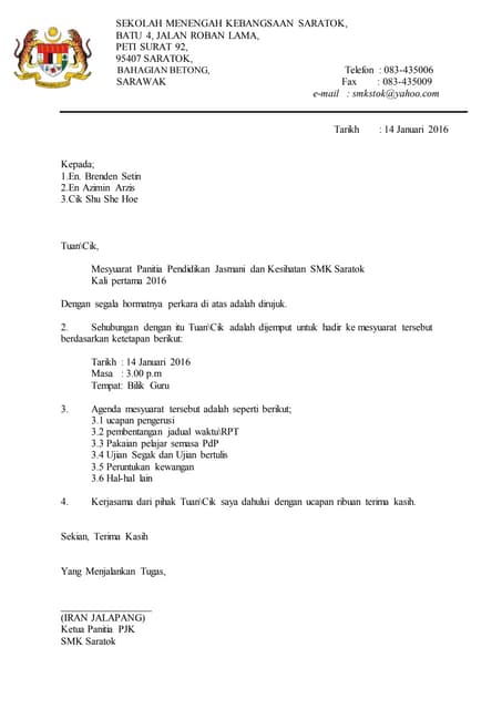 Surat Kepada Bomba Untuk Tujuan Khatan Beramai-Ramai