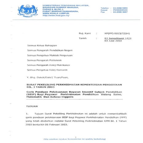 Surat pekeliling panduan pembayaran bisp
