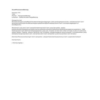 Surat penawaran barang