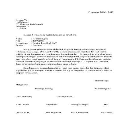 Surat pengunduran diri