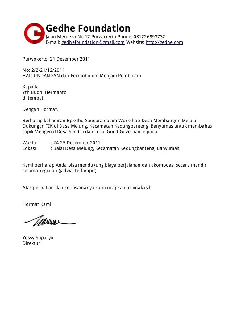 Contoh Surat Undangan Narasumber Seminar – pulp