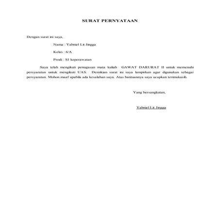 Surat pernyataan | DOCX