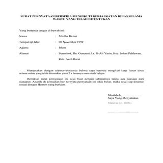 Surat pernyataan bersedia mengikuti...