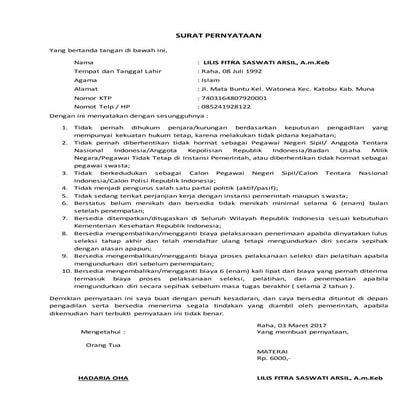 Surat pernyataan nusantara sehat