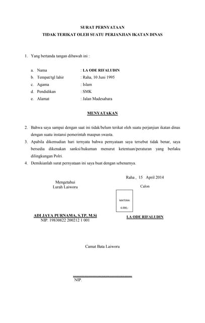 Daftar Riwayat Hidup Mendaftar Polri Daftar Riwayat Hidup Mendaftar Polri
