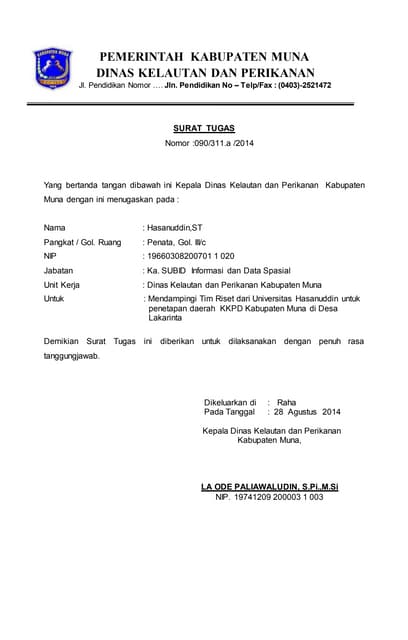 Surat Tugas Siswa
