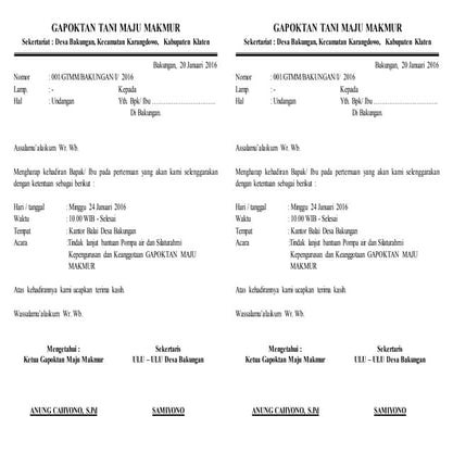 Surat undangan gapoktan