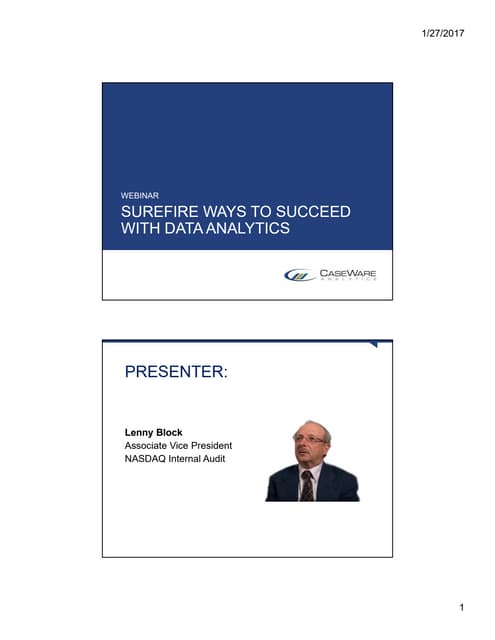 Sure Fire Ways to Succeed with Data Analytics