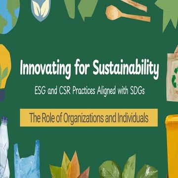 Agile Chennai 30-31Aug 2024 | Innovating for Sustainability: CSR & ESG practi...