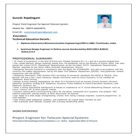 Suresh rajalingam resume