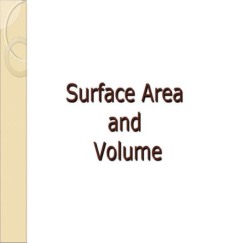Surface Area and Volume