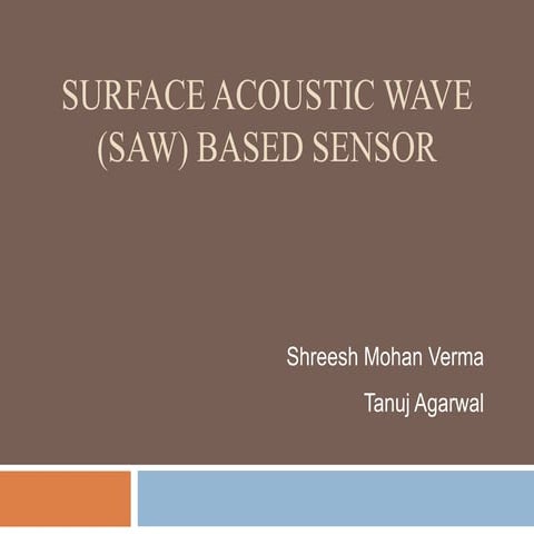 Surface acoustic wave (saw) based sensors