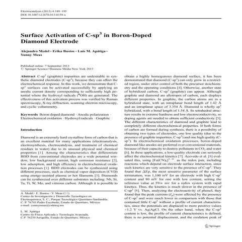 Surface Activation of C-sp3 in Boron-Doped Diamond Electrode