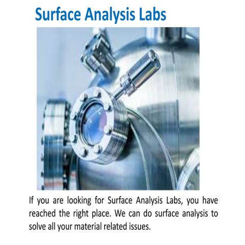 Surface and chemical analysis. | PPTX